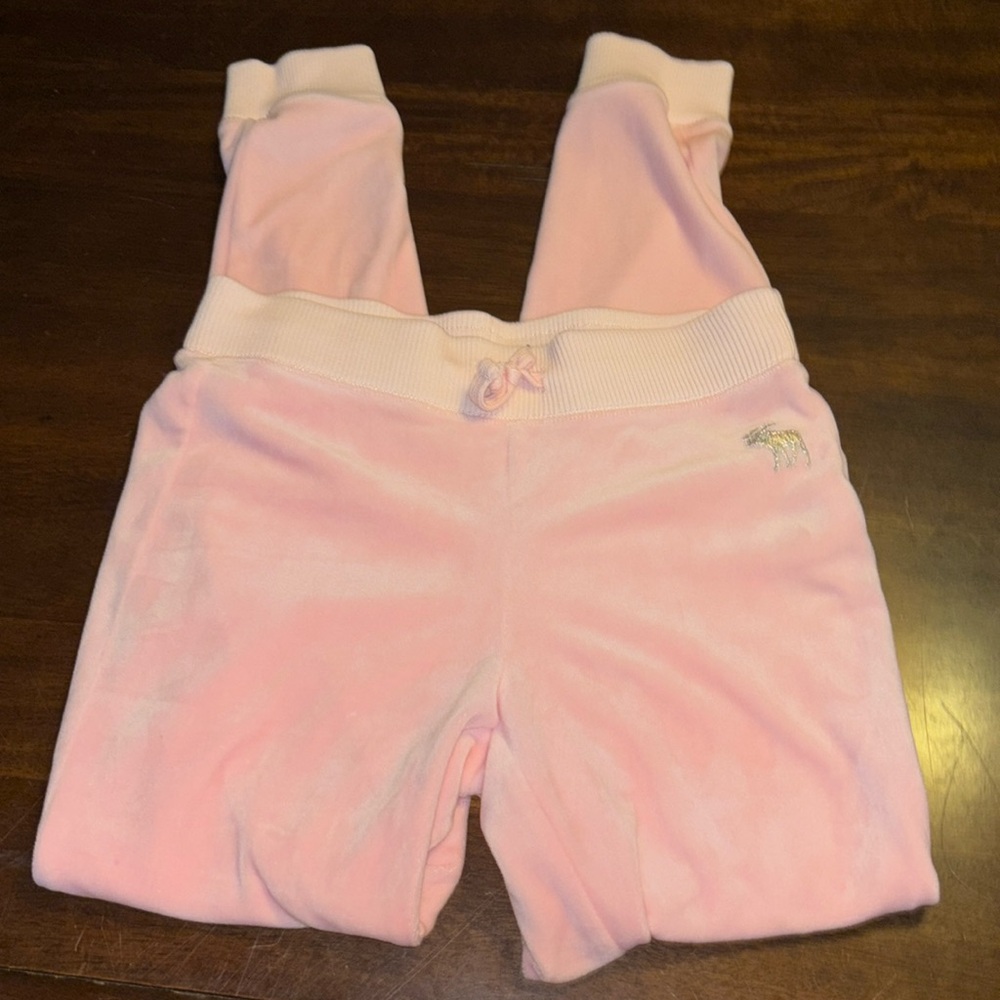 Abercrombie & Fitch Kids navy pink velour joggers 11/12